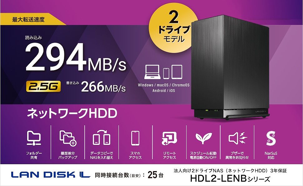 �ő�]�����x �ǂݍ���294MB/s ��������266MB/s 2�h���C�u���f��
