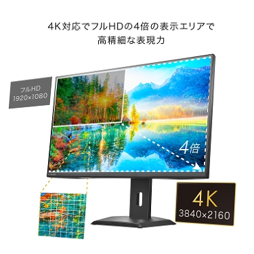 4K�Ή��Ńt��HD��4�{�̕\���G���A�ō����ׂȕ\����