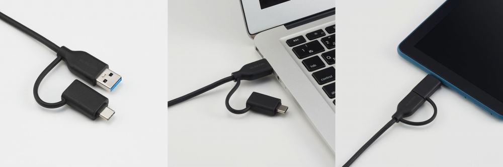 USB-A�v���O��Type-C�v���O�ɕϊ�����A�_�v�^�[�t��