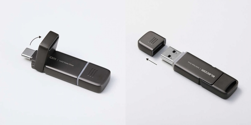 �L���b�v�t����USB-A�ƃt���b�v����USB Type-C��؂�ւ�����