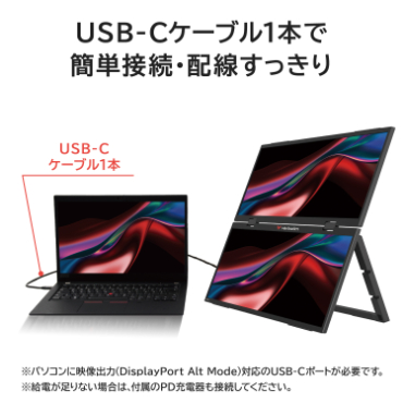 USB-C�P�[�u��1�{�ŊȒP�ڑ��E�z����������