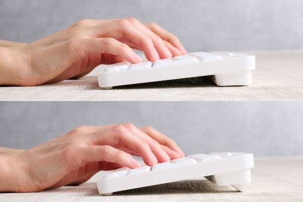 �p���ɍ��킹�ČX�Ίp��2�i�K�Œ����ł���p�x�����X�^���h