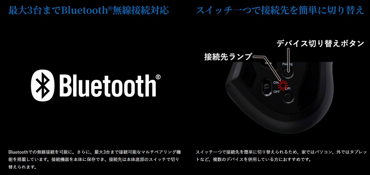 �ő�3��܂�Bluetooth&reg; �����ڑ��Ή� �X�C�b�`��Őڑ�����ȒP�ɐ؂�ւ�