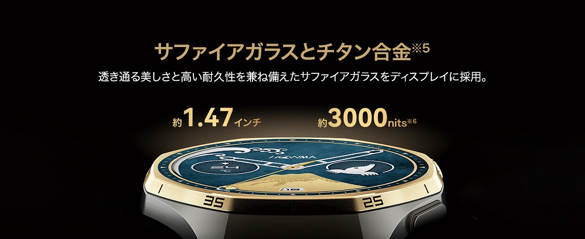 HONMA &times; HUAWEI WATCH GT 6 Pro �T�t�@�C�A�K���X�ƃ`�^������