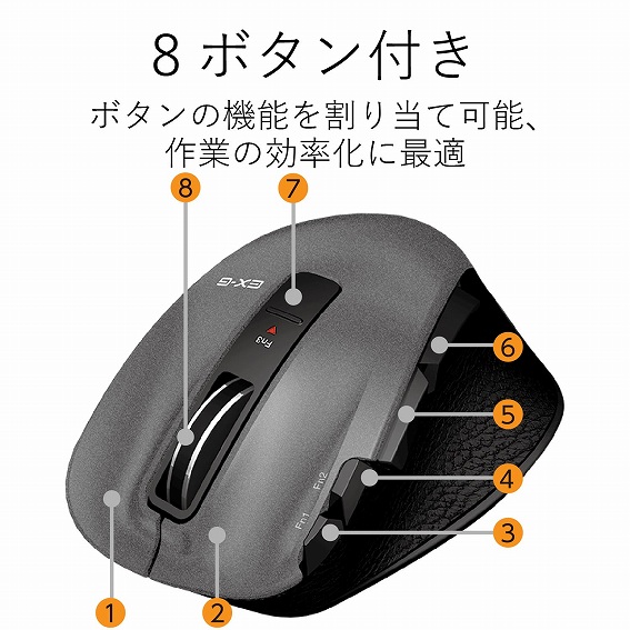 �G���R���@ELECOM  M-XGL20DLBK �}�E�X M-XGL20DL�V���[�Y L�T�C�Y �u���b�N [���[�U�[ /8�{�^�� /USB /����(���C�����X)]