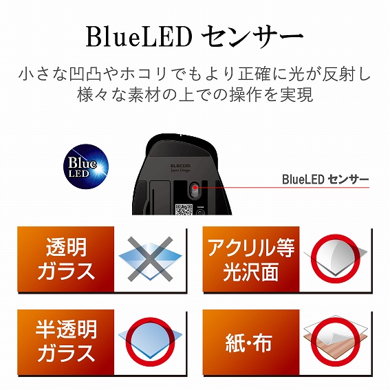 M-XGM10BBBU �}�E�X M-XGM10BB�V���[�Y M�T�C�Y �u���[ [BlueLED /5�{�^�� /Bluetooth /����(���C�����X)]