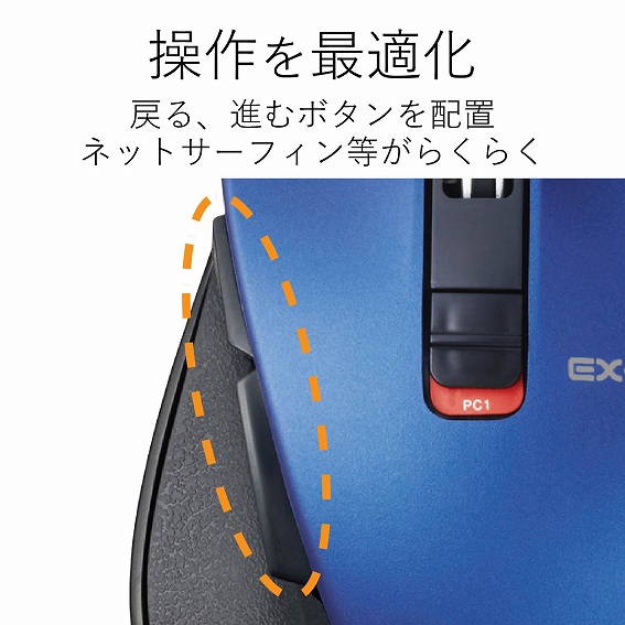 �G���R���@ELECOM  M-XGS10BBBU �}�E�X EX-G M-XGS10BB�V���[�Y S�T�C�Y �u���[ [BlueLED /5�{�^�� /Bluetooth /����(���C�����X)]