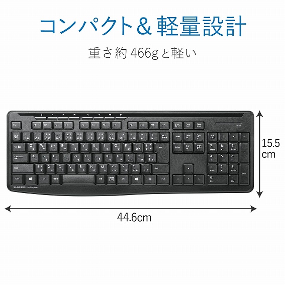 �p�\�R���p�L�[�{�[�h �G���R���@ELECOM  TK-FDM092STBK �L�[�{�[�h�@�É� �u���b�N [USB /���C�����X]