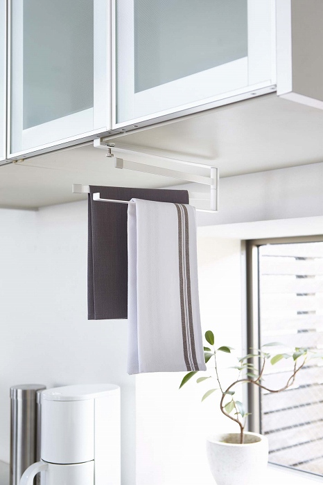 �v���[�g�@�˒I���z�Ѓn���K�[�@�z���C�g(Plate Under Shelf Dish Towel Hanger WH) 02442 �z���C�g