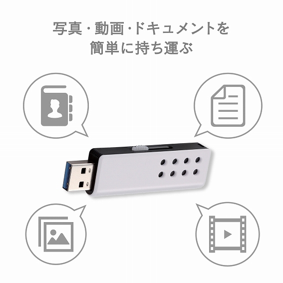 �G���R���@ELECOM  MF-BMU3016GBK USB������ MF-BMU3BK�V���[�Y �u���b�N [16GB /USB3.1 /USB TypeA /�X���C�h��]
