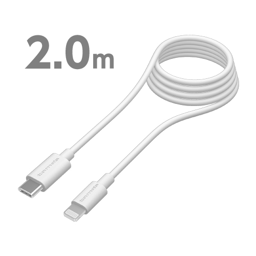 �e��ڑ��P�[�u���E�A�_�v�^�[ USB�P�[�u���E�ϊ��P�[�u�� USB�P�[�u�� �����d�q�H�Ɓ@Tama�@Electric  PD�Ή� Type-C to ���C�g�j���O�P�[�u�� 2.0m TSC225LC20W �z���C�g [2.0m]