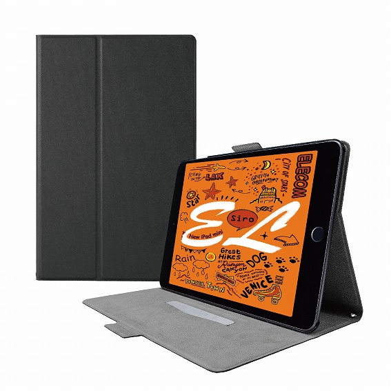 �^�u���b�gPC�P�[�X �G���R���@ELECOM  iPad mini 2019 �t���b�v�J�o�[ �\�t�g���U�[ �t���[�A���O�� �X���[�v�Ή� �u���b�N TB-A19SWVFUBK