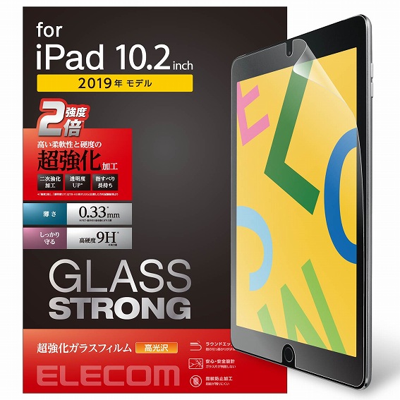 �^�u���b�gPC�ی�t�B���� �G���R���@ELECOM  10.2�C���` iPad�i��7����j�p �K���X�t�B���� 0.33mm ������ TB-A19RFLGH