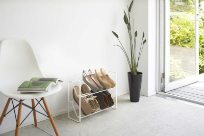 �X�����V���[�Y���b�N�@�t���[��2�i�@�z���C�g(Slim Shoes Rack Frame 2 Shelves WH) �z���C�g 02389