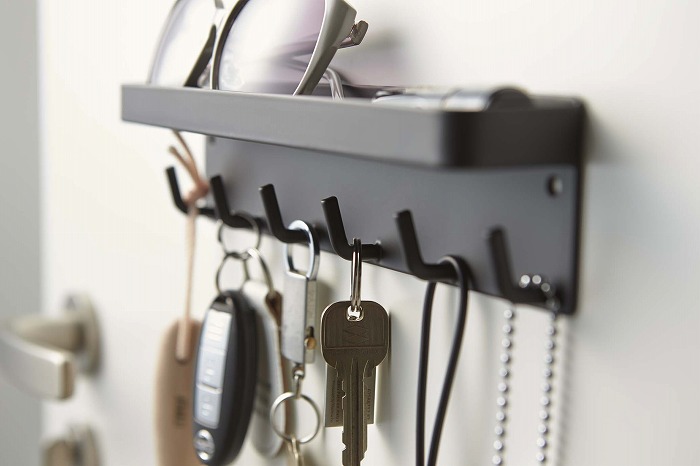 �}�O�l�b�g�L�[�t�b�N���g���C�@�X�}�[�g�@�u���b�N(Smart Magnetic Key Rack With Tray BK) �u���b�N 02755