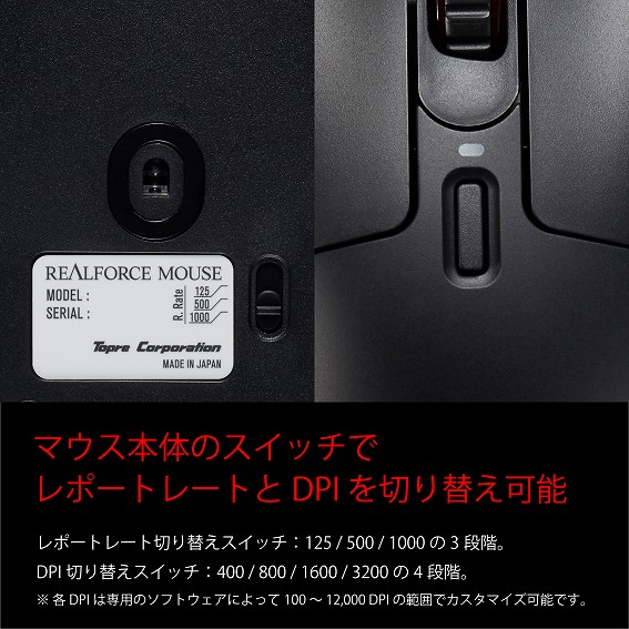 �}�E�X�{�̂̃X�C�b�`�Ń��|�[�g���[�g��DPI��؂�ւ��\