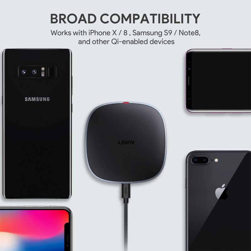 AUKEY(�I�[�L�[) ���C�����X�[�d�� Graphite Lite 10W Qi�K�i�Ή� �u���b�N AUKEY�i�I�[�L�[�j Black LC-C6-BK [USB���d�Ή�]