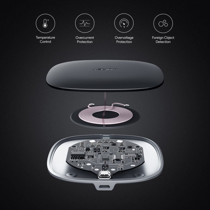 AUKEY(�I�[�L�[) ���C�����X�[�d�� Graphite Lite 10W Qi�K�i�Ή� �u���b�N AUKEY�i�I�[�L�[�j Black LC-C6-BK [USB���d�Ή�]