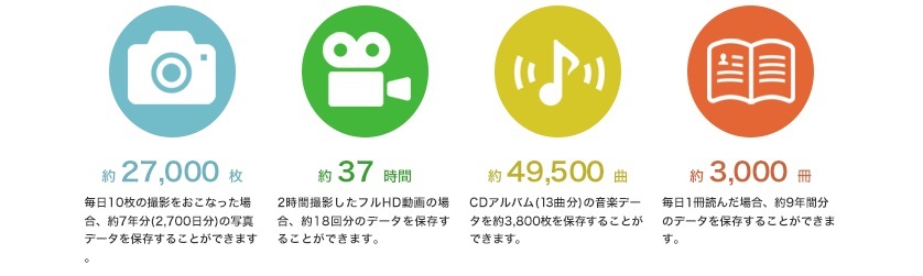 ���ۑ��ł���e��f�[�^�̖ڈ� (240GB�̏ꍇ)