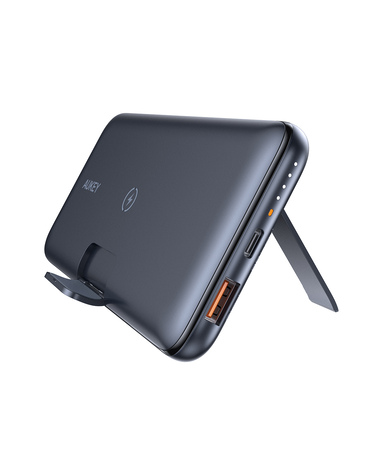 AUKEY �I�b�L�[ 10000mAh ���C�����X�@�\�t�� �܂肽���݃X�^���h PB-WL02-BK Power Delivery�K�i