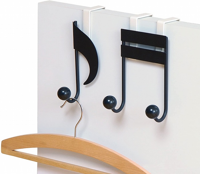 �y�A�h�A�n���K�[�@����(Note Over-The-Door Hook Set Of 2 BK) 6158