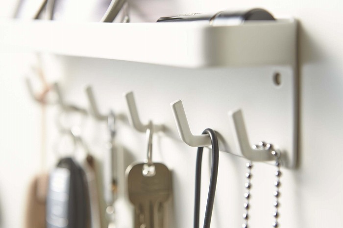 �}�O�l�b�g�L�[�t�b�N���g���C�@�X�}�[�g�@�z���C�g(Smart Magnetic Key Rack With Tray WH) �z���C�g 02754