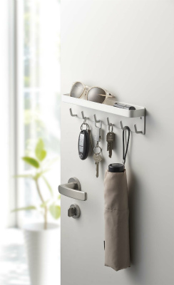 �}�O�l�b�g�L�[�t�b�N���g���C�@�X�}�[�g�@�z���C�g(Smart Magnetic Key Rack With Tray WH) �z���C�g 02754