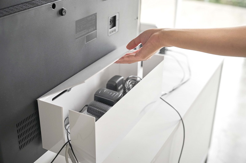 �X�}�[�g�@�e���r���P�[�u���{�b�N�X�@�z���C�g(Hidden Cable Box WH) 