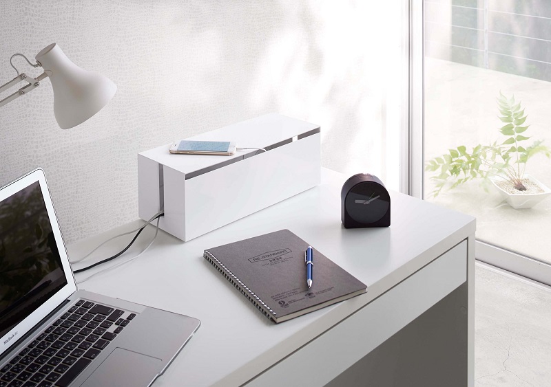 �X�}�[�g�@�e���r���P�[�u���{�b�N�X�@�z���C�g(Hidden Cable Box WH) 