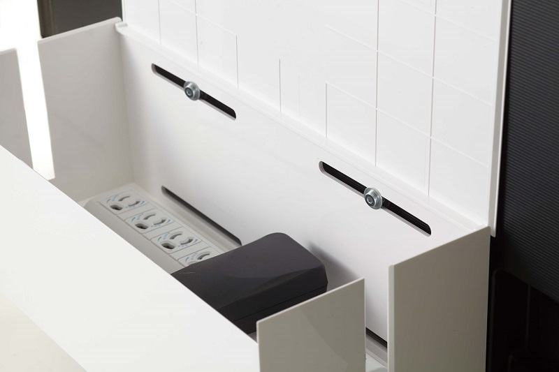 �X�}�[�g�@�e���r���P�[�u���{�b�N�X�@�z���C�g(Hidden Cable Box WH) 