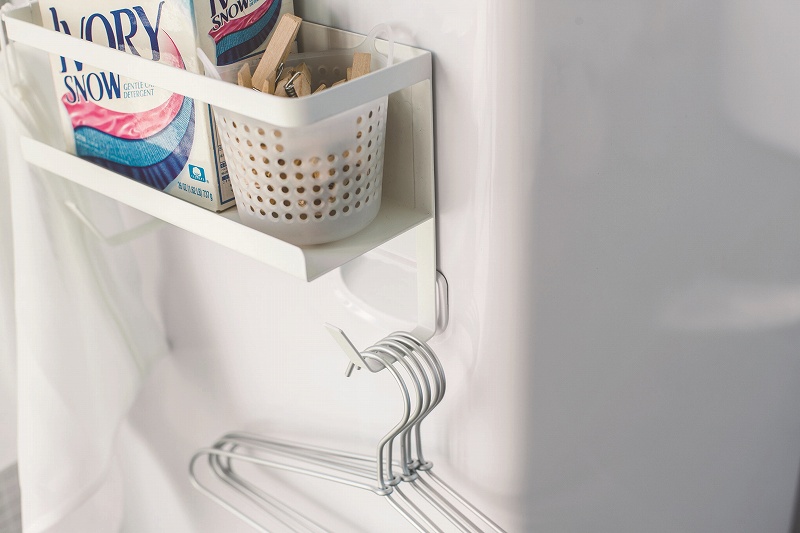 �z�[�X�z���_�[�t������@���}�O�l�b�g���b�N�@�v���[�g�@�z���C�g(Washing Machine Side Magnet Rack With Water Supply Hose Holder Plate) �z���C�g