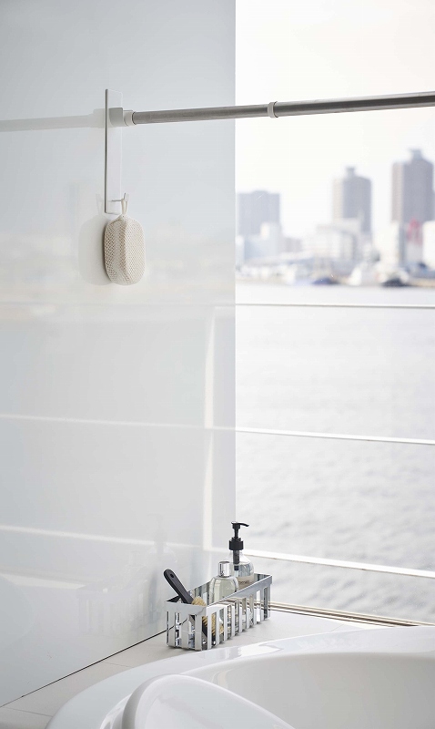 �}�O�l�b�g�o�X���[���������ƃz���_�[�Q�g�@�~�X�g�@�z���C�g(Magnet Bathroom Laundry Pipe Holder) �z���C�g 4917