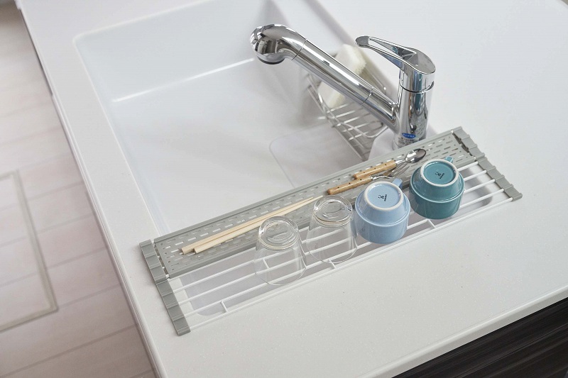 �܂��ݐ��؂�@�v���[�g�@�V���R�[���g���[�t���@�k�@�z���C�g(Folding Drainer With Silicone Tray L) �z���C�g 5056