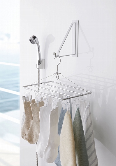�}�O�l�b�g�o�X���[���������n���K�[�@�~�X�g(Magnet Bathroom Clothes Hanger Mist) �z���C�g 4722
