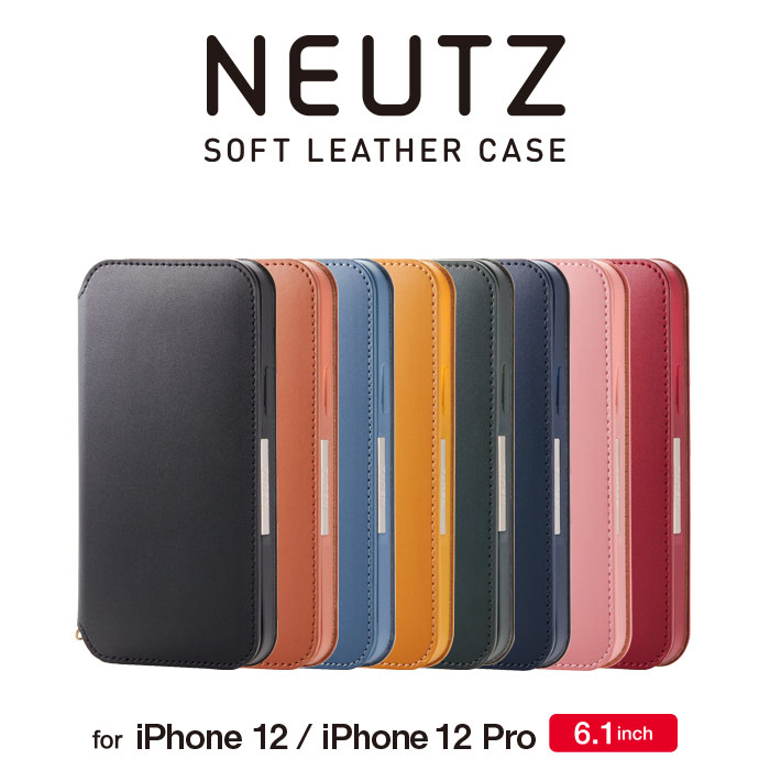 iPhone 12/12 Pro 6.1�C���`�Ή� ���U�[�P�[�X �蒠�^ NEUTZ ���Εt��