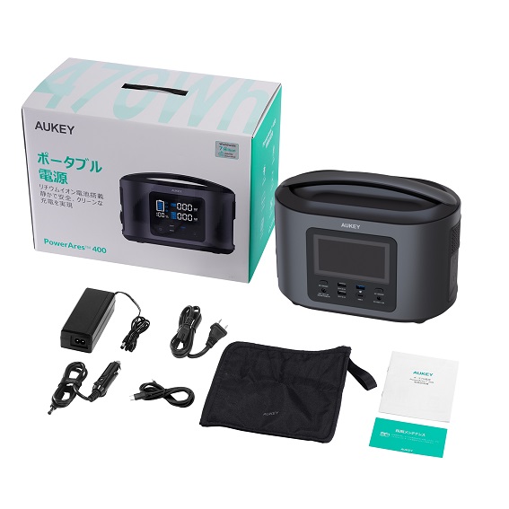 AUKEY�@�I�[�L�[  AUKEY(�I�[�L�[) �|�[�^�u���d�� Power Ares 400 (470Wh) AUKEY�i�I�[�L�[�j Black PS-ST04