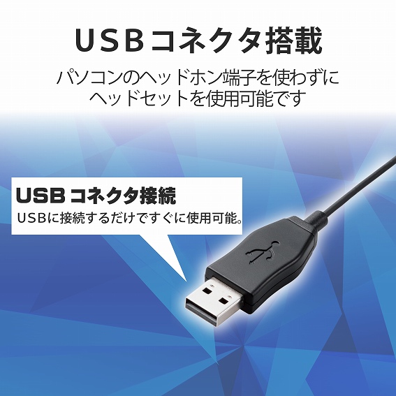 ヘッドセット ブラック HS-EP15UBK [USB /両耳 /イヤホンタイプ 