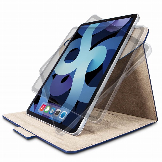 �^�u���b�gPC�A�N�Z�T���[ �^�u���b�gPC�P�[�X �G���R���@ELECOM  10.9�C���` iPad Air�i��4����j�p �\�t�g���U�[�P�[�X �t���b�v�J�o�[/���B�[�K�����U�[/360�x��] �l�C�r�[ TB-A20M360NV