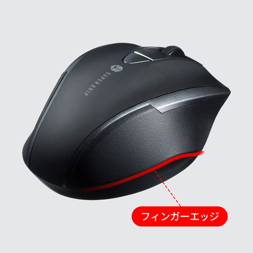 �T�����T�v���C�@SANWA�@SUPPLY  MA-WBL166BK �}�E�X SUPER GRIP �u���b�N [BlueLED /5�{�^�� /USB /����(���C�����X)]