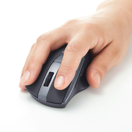 �T�����T�v���C�@SANWA�@SUPPLY  MA-WBL166BK �}�E�X SUPER GRIP �u���b�N [BlueLED /5�{�^�� /USB /����(���C�����X)]