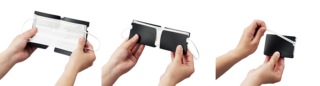 ���̑��q���G�� �G���R���@ELECOM  �}�X�N�A�N�Z�T�� �܂肽���݃}�X�N�P�[�X �u���b�N IPM-MKC01