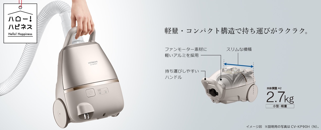 �����@HITACHI  ���p�b�N���|���@ �z���C�g CV-KV70H-W [���p�b�N��]