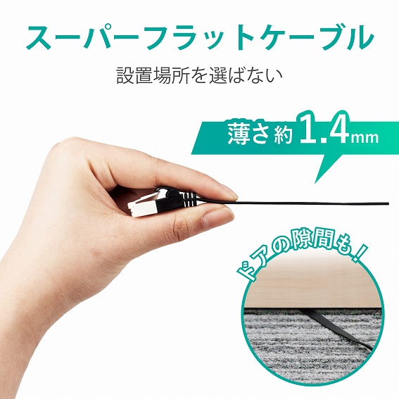 �G���R���@ELECOM  LD-GFAT/BK100 LAN�P�[�u�� �u���b�N [10m /�J�e�S���[6A /�t���b�g] �r�b�N�J����