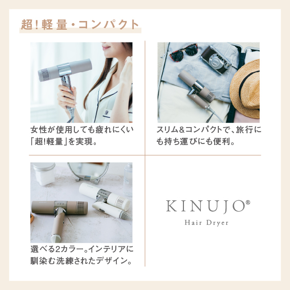 オンラインショップ 絹女 KINUJO ホワイト ドライヤー KH001 ヘア