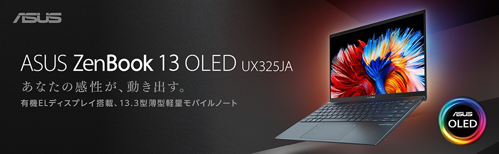 ASUS�@�G�C�X�[�X  UX325JA-KG252B �m�[�g�p�\�R�� ZenBook 13 OLED(�L�@EL) �p�C���O���[ [13.3�^ /intel Core i7 /SSD�F512GB /�������F16GB /2021�N6�����f��] �r�b�N�J����