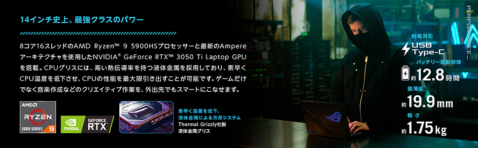 ASUS�@�G�C�X�[�X  �Q�[�~���O�m�[�g�p�\�R�� ROG Zephyrus G14 AW SE GA401QEC�y�p��L�[�{�[�h�z �G�N���v�X�O���[ AniMe Matrix GA401QEC-ALAN [14.0�^ /AMD Ryzen 9 /�������F16GB /SSD�F1TB /2021�N8�����f��]