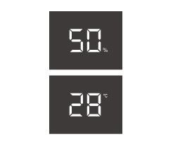 �^�]���́A�����̉��x�Ǝ��x�����݂ɕ\���B